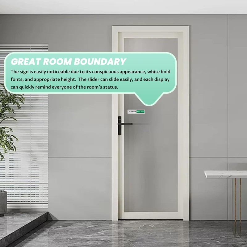 Bathroom Sliding Door Signs, In Use/Available Slider Sign Brushed Silver