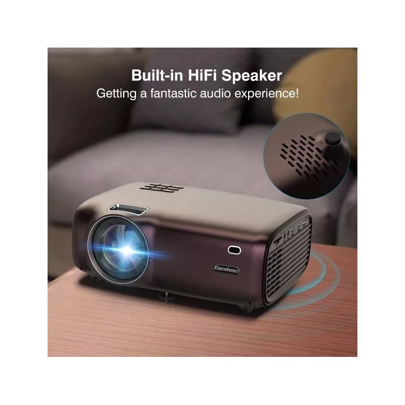Excelvan Projector BL43; Home Theater 720P Supports 1080P; 2600 Lumens
