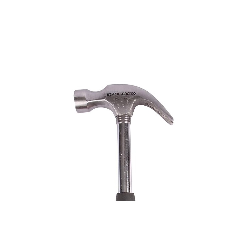 1x Black 16oz Tubular Steel Claw Hammer - Home Nail