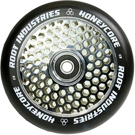 Root Industries Air Honeycore 120 mm Stunt Scooter Wheel + Fantic26 Sticker (Chrome/PU Black)