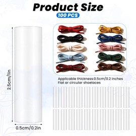 100Pcs Replacement Plastic Aglet Tips Heat Shrink Tubing Tips for Sneaker Shoe Lace Shortening Repair, Clear Aglets For Shoelaces for Drawstring Ends DIY Shoelace Heads Hoodies Clothing Rope Heads
