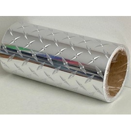 Roll of Diamond Plate Classic Sign Vinyl, with Self-Adhesive (Silver, 12 inch x 10 ft)