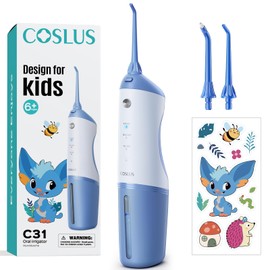 COSLUS Irrigador Bucal Inalámbrico Para Niños, Práctico Palillo De Agua Para Dientes, Aparatos Dentales Y Cuidado De Encías. 4 Modos Para Mayores De