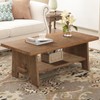 WINWY Farmhouse Wood Coffee Table - 43.4" Rectangle Coffee Table