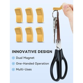 6pack Fridge Magnets Refrigerator Magnets One-Handed Toggle Magnetic Clips for Magnetic Whiteboard, Metal Pegboard on Office, Home & Kitchen (Yellow, 6)