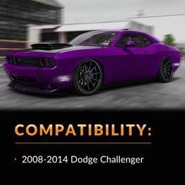 DERMOKA - Luces LED laterales blancas para faros delanteros y traseros reflectores para lente ahumada Dodge Challenger 2008-2014, 4 unidades