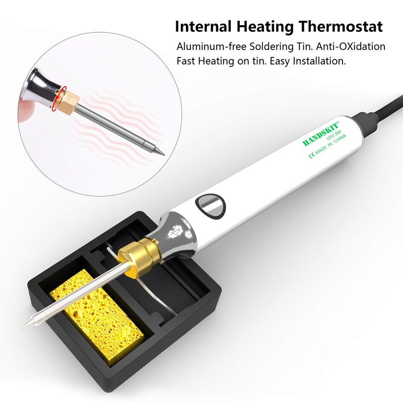 Soldering Iron Kit, HANDSKIT 8W Soldering Iron Welding Tools with