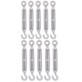 Medifier Turnbuckle Hook and Eye M6 10pcs Wire Tensioner Tightener Stainless Steel for Cable Wire Cable Tightener