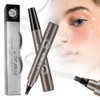 Eyebrow Contouring Pen, 2025 New Microblading Eyebrow Pencil, Waterproof 4 Tip Eyebrow Pen, Long Lasting Hair Stroke Brow Pencil for Daily Makeup, Smudge Proof Eyebrow Marker for Women (Grey brown)