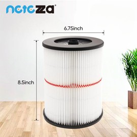 Netezza 17816 filter for craftsman shop vac 17816 9-17816, 17816 vacuum filter fit 5 Gallon and Larger Vacuum Cleaner, 2pack