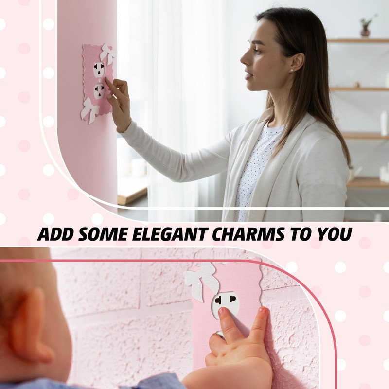 Relaxweex 2 Pcs Pink Bows Light Switch Cover Wall Plate