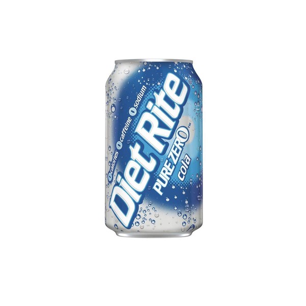 Diet Rite Pure Zero Diet Cola Soda, 12 oz, 24pk