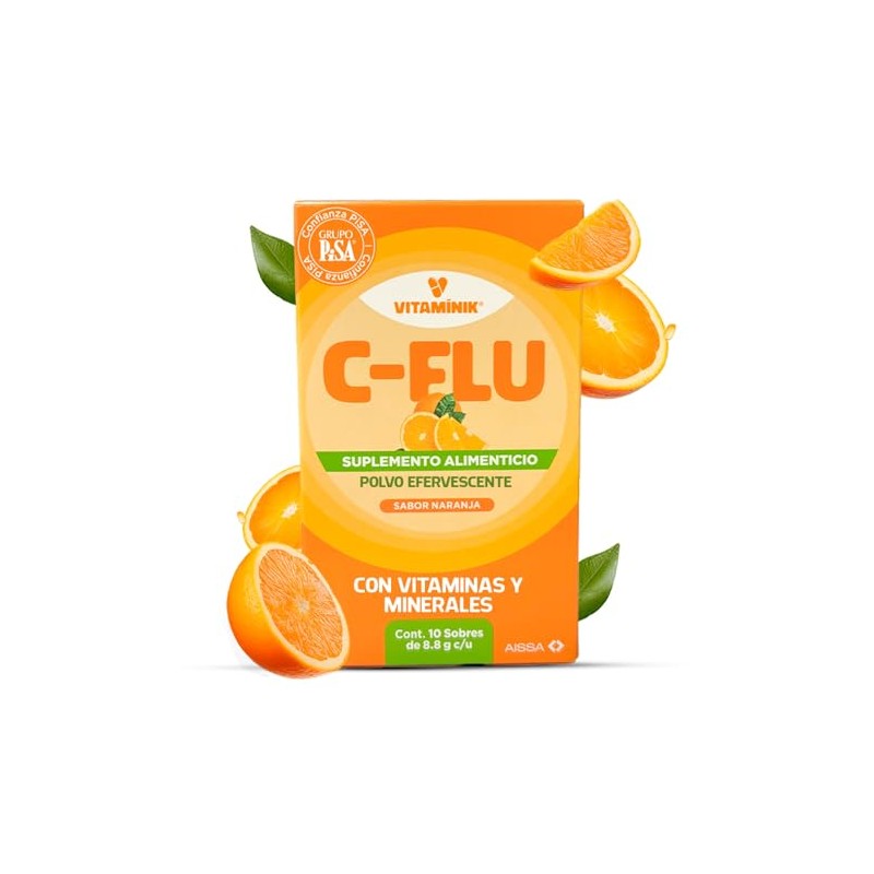 Vitamina C + Zinc Efervescente 10 Sobres Sabor Naranja