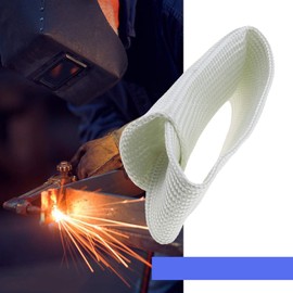eMagTech L & XL Welding Glove Finger Heat Shield Glass Fiber High Temperature Resistance Anti-cutting White 2Pcs