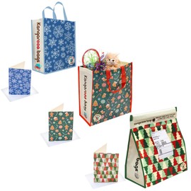 Kangarooo Universe Gift Tote Bags (Pack of 3) - Premium Reusable Gift Mailer Bag in 3 Different Sizes with Greeting Cards - Mail it, Reuse it, Gift it