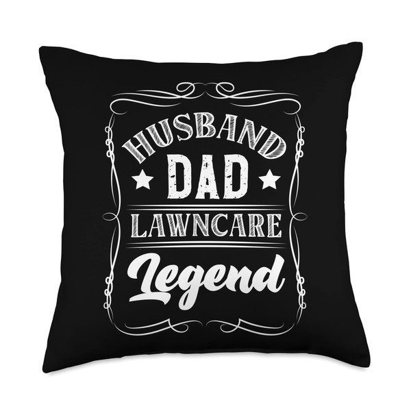 Husband Dad Lawn Care Legend Machine Lawn Mower Throw Pillow