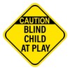 Caution Blind Child At Play, Sign Neighborhood Metal Tin Sign