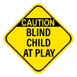 Caution Blind Child At Play, Sign Neighborhood Metal Tin Sign 12X12 in