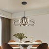 LANGLITIAODENG Chrome/Black LED Ceiling Light with Remote Control, Dimmable Lustre