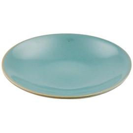 Tsukamoto KKS-4 Medium Plate, Blue, 6.1 inches (15.6 cm), Mashiko Pottery Saucer, Traditional Glaze Series, Mashiko Celadon Glaze