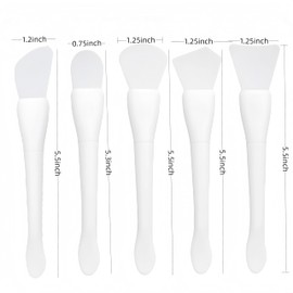 5Pcs White Stamp Scraper, Spoon Tools for Silicone Crafts Sealing Utensil Cleaner Sector,DIY Mold.Scraping Tool for Removing Food, Labels, Stickers,Face Mask Applicator