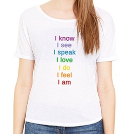 Yoga Clothing For You Ladies Chakra Words Open Back Flowy T-Shirt, Large White