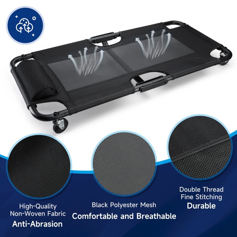 WORKPRO 40" Foldable Mesh Creeper w/Headrest & 4 Caster Wheel