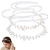 2 Pcs White Flowers Pearls Bridal Headband for Wedding