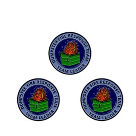 2Pcs/5Pcs Dumpster Fire Enamel Pins Response Team Alloy Badges for Jackets Hilarious Gifts for Coworkers Team Members (3Pcs dark blue)