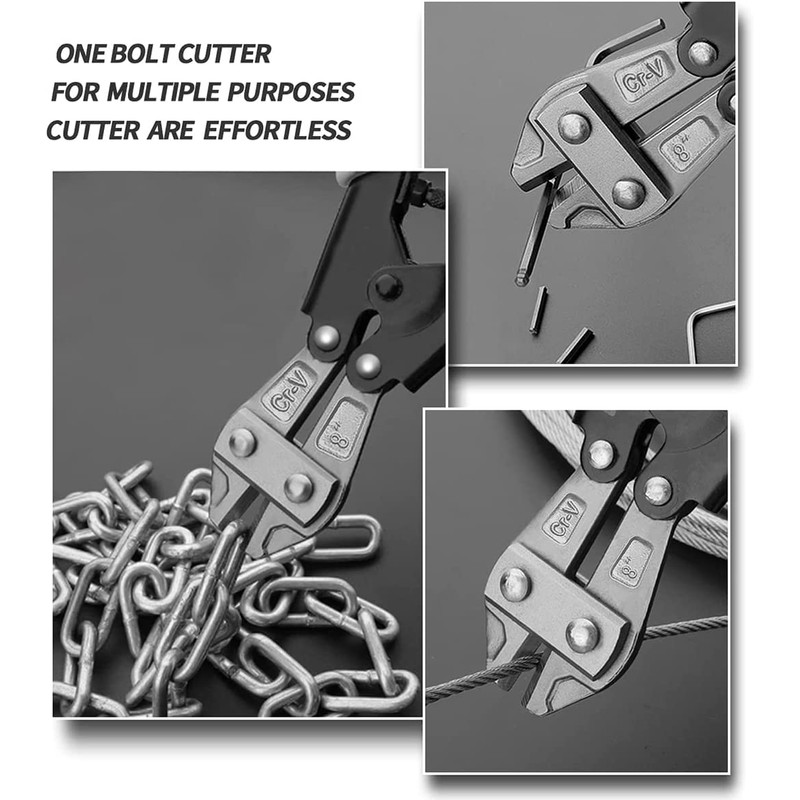 8 Inch Steel Bolt Cutter, Cr-V Mini Wire Cutter, Cable,