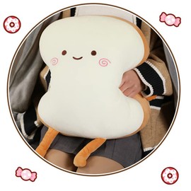 JOSON Toast Bread Pillow Dual-use Three-in-one Pillow Blanket Toast Sofa Cushion Home Decoration (Smile)