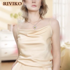 RIVIKO Heart August Birthstone Necklaces Gifts for Women, 925 Sterling Silver Love Heart Pendant Necklace Mothers Day Valentines Christmas Birthday Jewelry Gifts for Her Girls Mom Wife Girlfriend