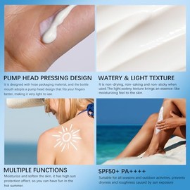 BAISEN DIARY Centella - Protector solar SPF 50 PA ++++, Hyalu Cica Water-Fit - Suero solar, protector solar ligero con centella asiática, protección s