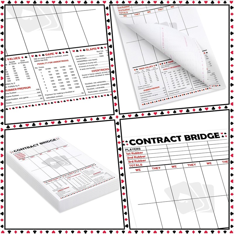 party greeting 150 Sheets Contract Bridge Score Pad and Tallies