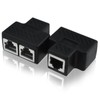 UBANU 2 Pcs RJ45 Splitter Adapter, Ethernet Splitter 1 to