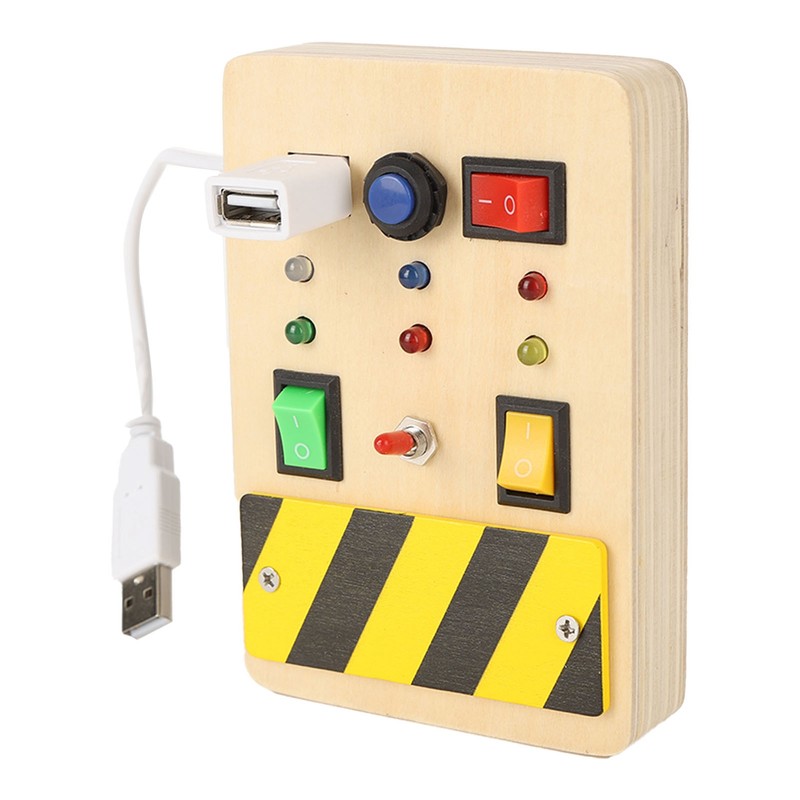 Light Switch Sensory Board Electric Wooden LED Early Education Color