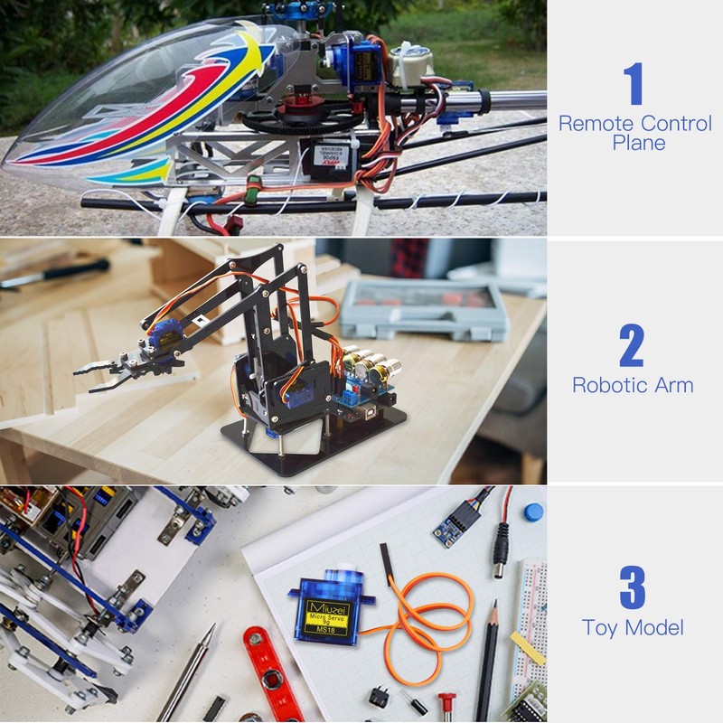 Miuzei 9G Servo Motor Micro for Arduino Mini Model Making