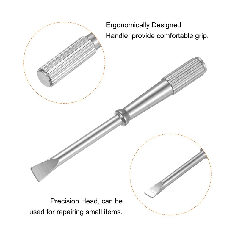 sourcing map 2pcs Mini Bracelet Screwdriver 4mm Titanium Steel Slotted