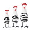 3Pcs Mediterranean Style Wooden Carved Chicken Set Collectable Figurine Showcase