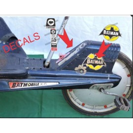 Mattel VINTAGE MATTEL VRROOM X-15 PEDAL Batmobile DECALS ONLY