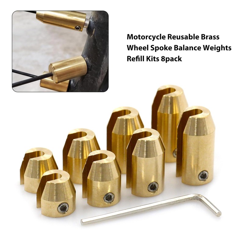 Shkalacar 12pack Brass Wheel Spoke Balance Weights for Motorcycle, Balance