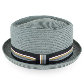Hats in the Belfry Summer Straw Stripe Jazz XLarge, STRJGrey