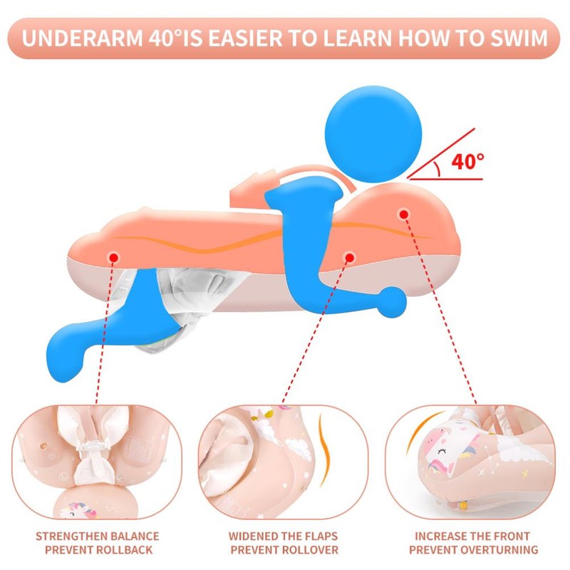 Baby Swimming Float Cartoon Pony Inflatable Baby Pool Float Ring