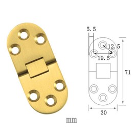 dophee 2Pcs Round Edge 180 Degrees Solid Brass Butler Tray Hinge for Folding Tables Furniture Table Sewing Machine with Screws, 70x30x2mm