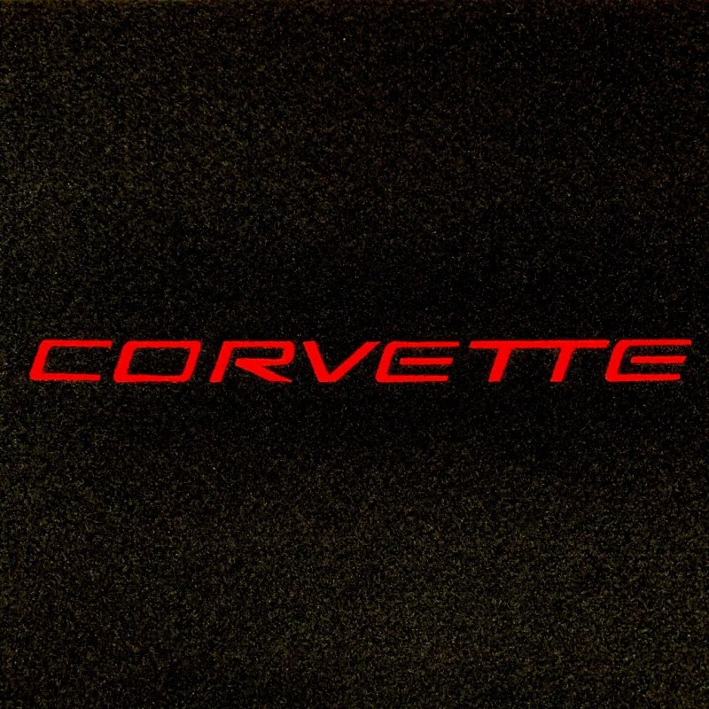 MIDWEST CORVETTE Corvette Red Script Emblem Trunk Compartment Divider C5