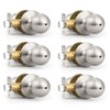 Probrico Privacy Door Knobs Interior with Lock Round Ball Shape