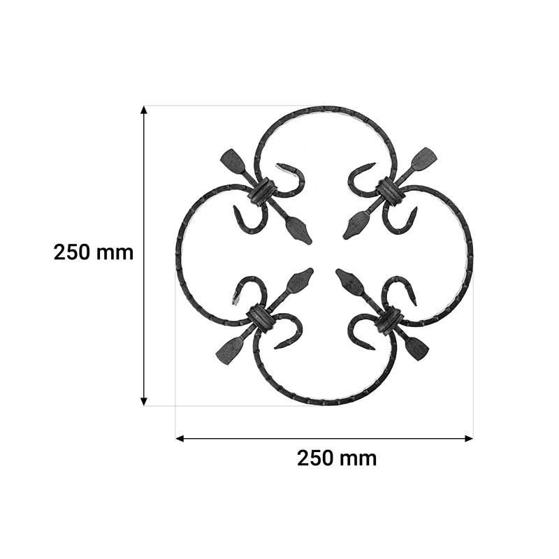Gal Industrial Wrought Iron Ornament 25 x 25 cm Grid