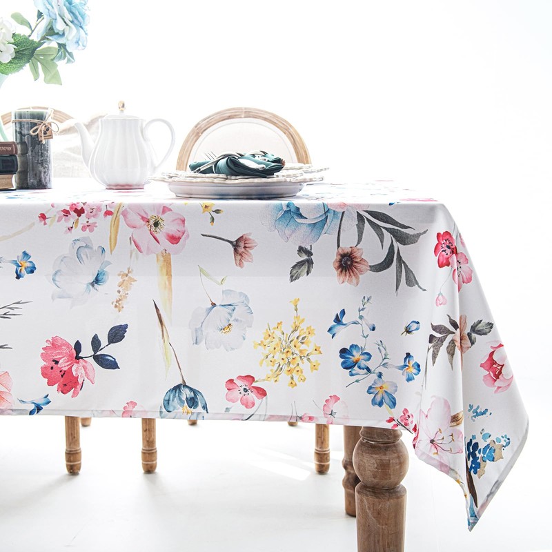 Joyfol Day Spillproof Floral Spring/Summer Indoor Tablecloth, Wrinkle Resistant Flower
