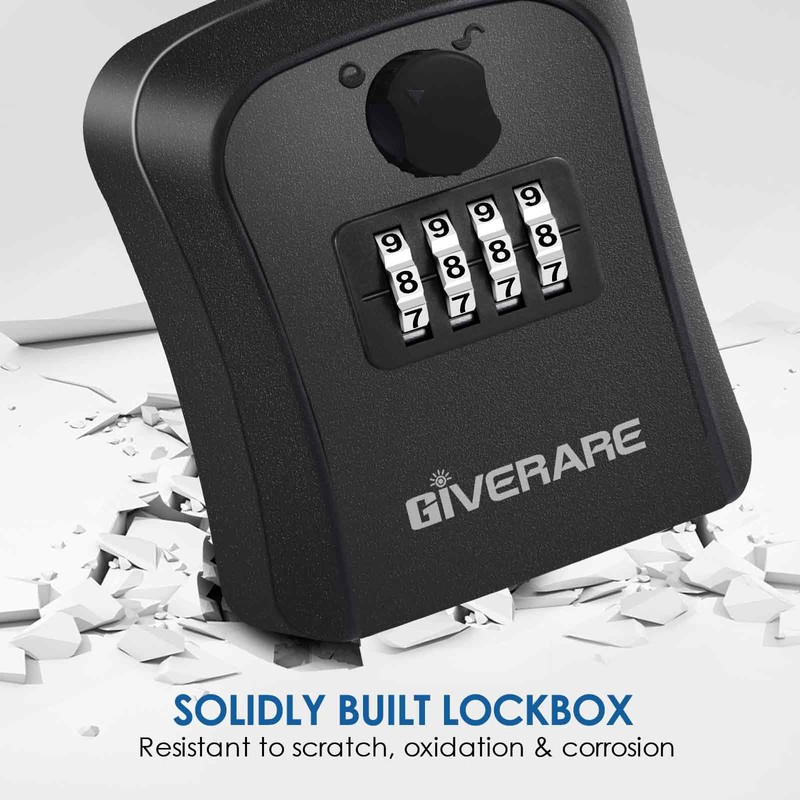 GIVERARE 2 Pack Key Lock Box, 4 Digits Combination Lockbox