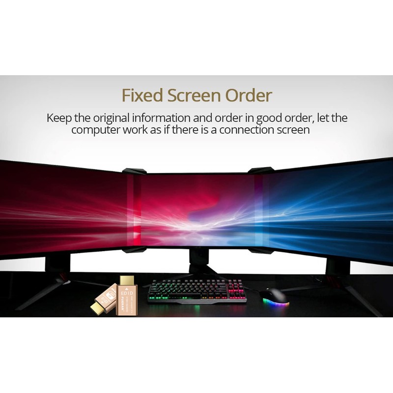 FUERAN HDMI Pass-Through EDID Emulator, 1920x1200@59Hz, Compatible with Video Splitters,